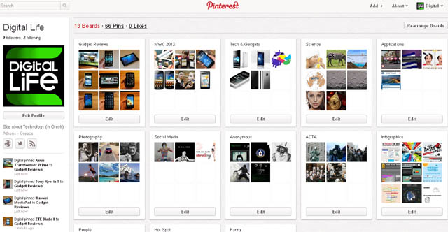 digital life profile pinterest