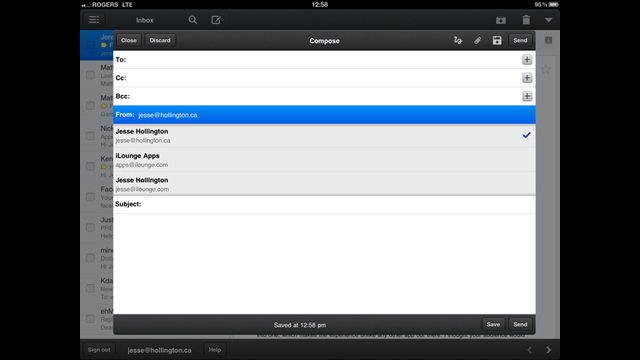 gmail ios alternate sender