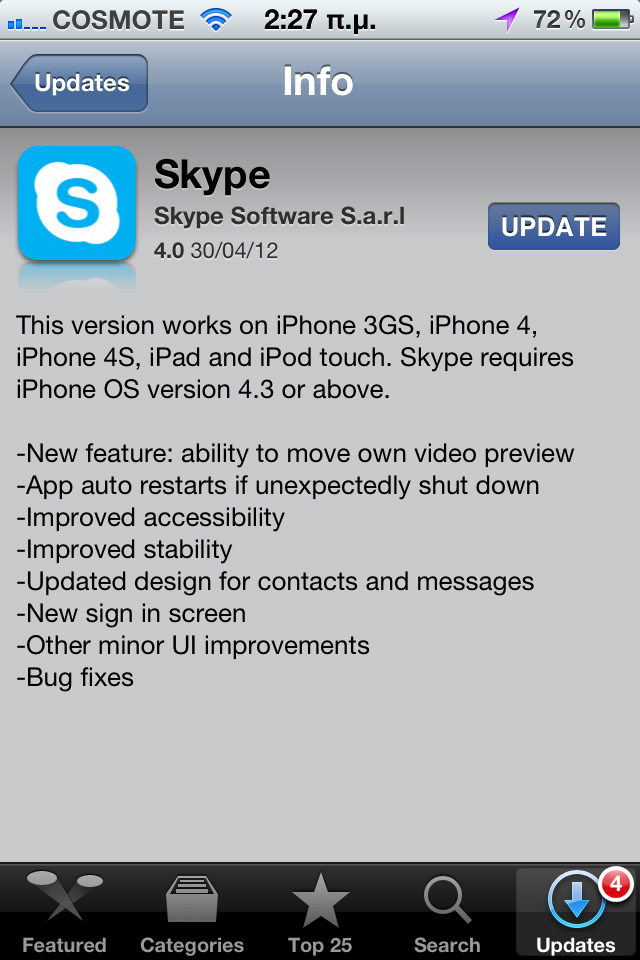skype ios 4