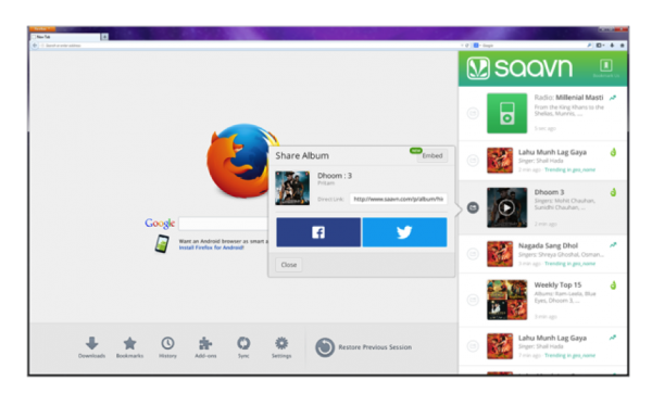 Firefox 27 Saavn-600x374