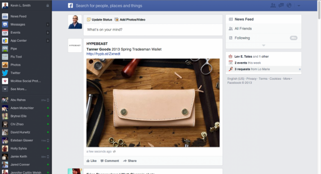 redesign facebook