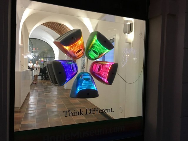Window of the Apple Museum in Prague