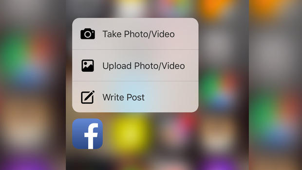 3d touch facebook app