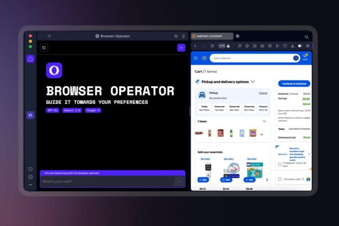 Opera browser operator